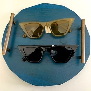Bundle of 2 angular sunglasses - black & olive